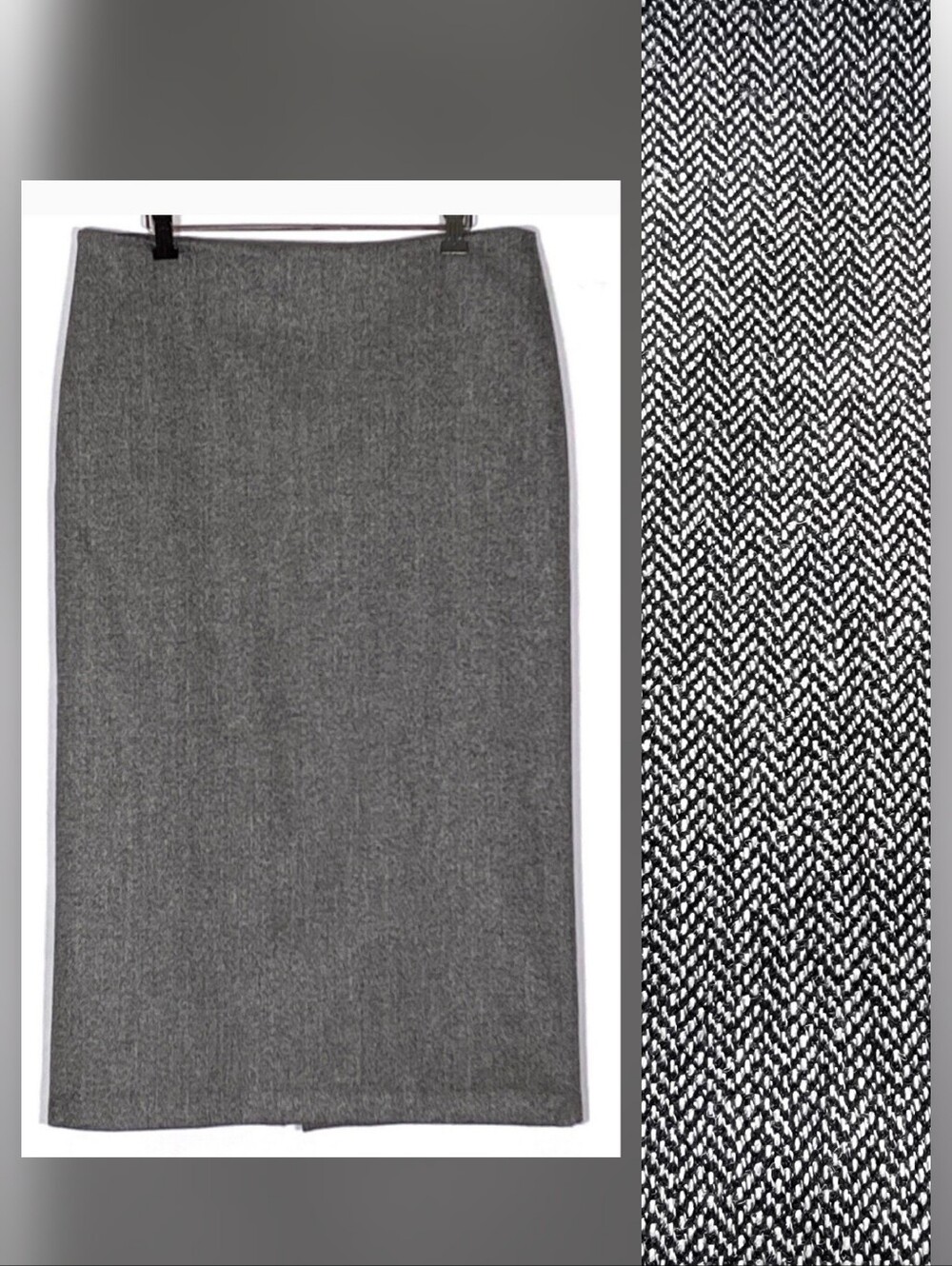 Zara Herringbone Pencil Skirt